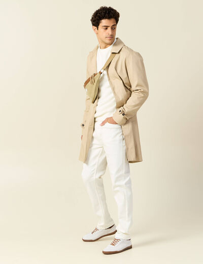 Jeans straight taille tapered denim blanc homme