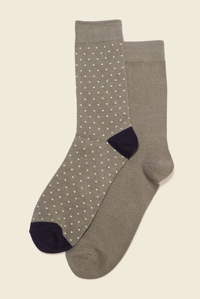 Lot 2 paires chaussettes vert kaki homme