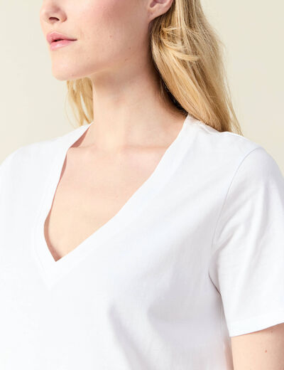 T-shirt manches courtes blanc femme