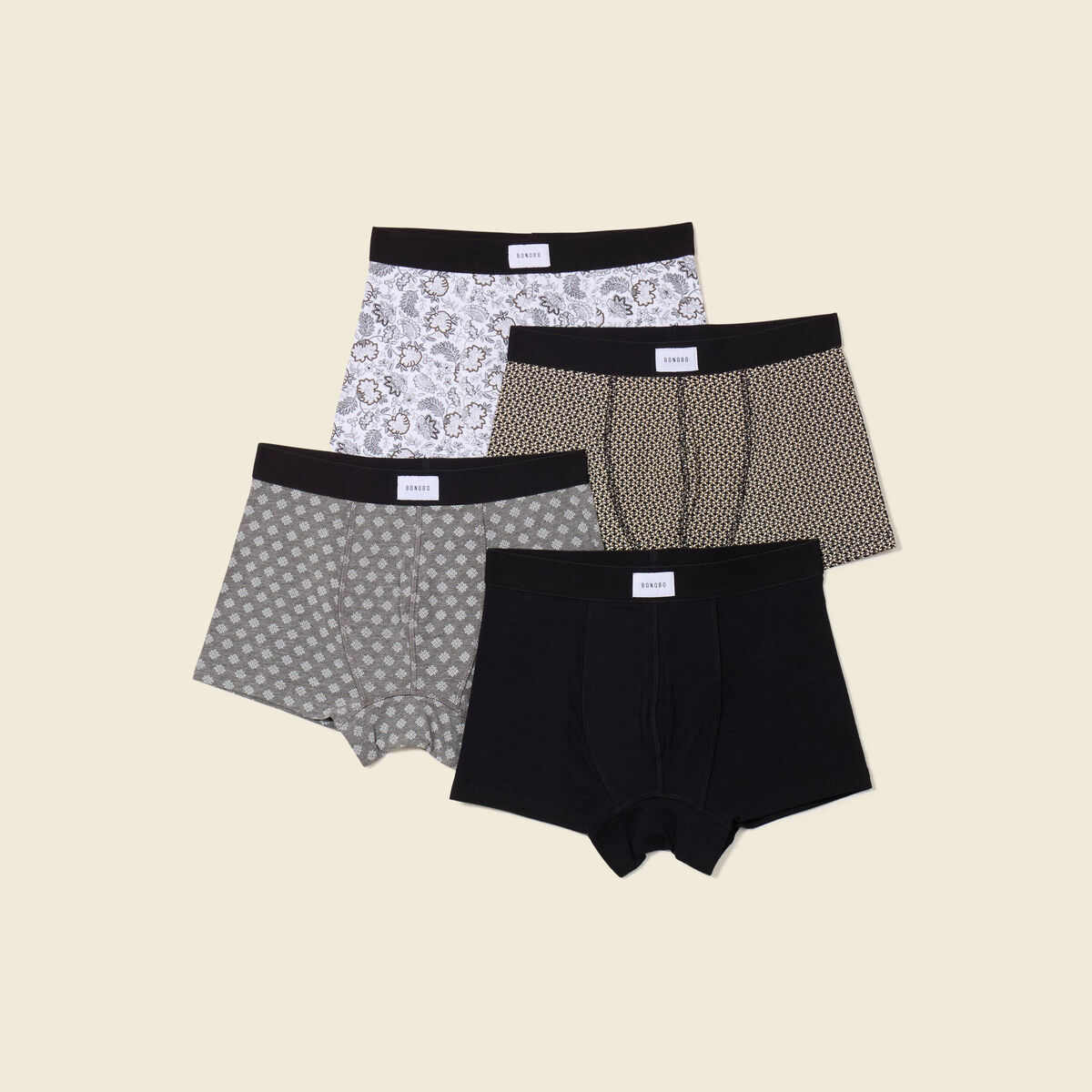 Lot 4 boxers prune homme