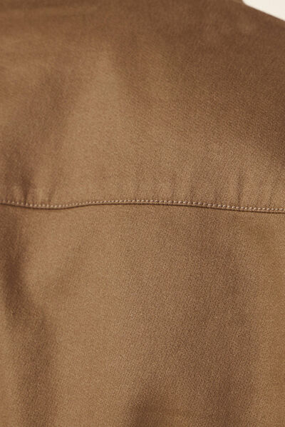 Surchemise manches longues taupe homme