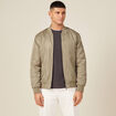 Bomber court manches longues doubl&eacute; taupe homme