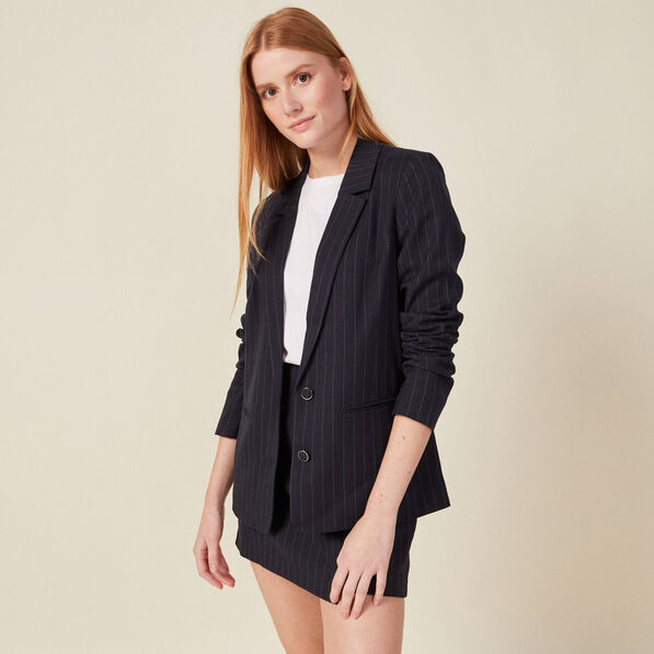 Veste blazer éco-responsable bleu femme