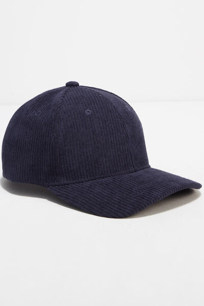 Casquette velours bleu marine homme