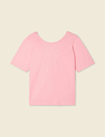 T-shirt manches courtes rose femme