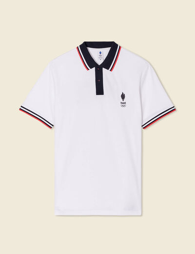 Polo manches courtes blanc homme