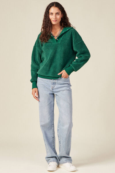 Sweat éco-responsable vert femme