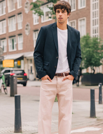 Veste blazer cintrée bleu marine homme