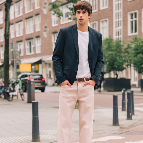 Veste blazer cintrée bleu marine homme