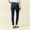Jeans skinny 7/8&egrave;me taille haute denim brut femme