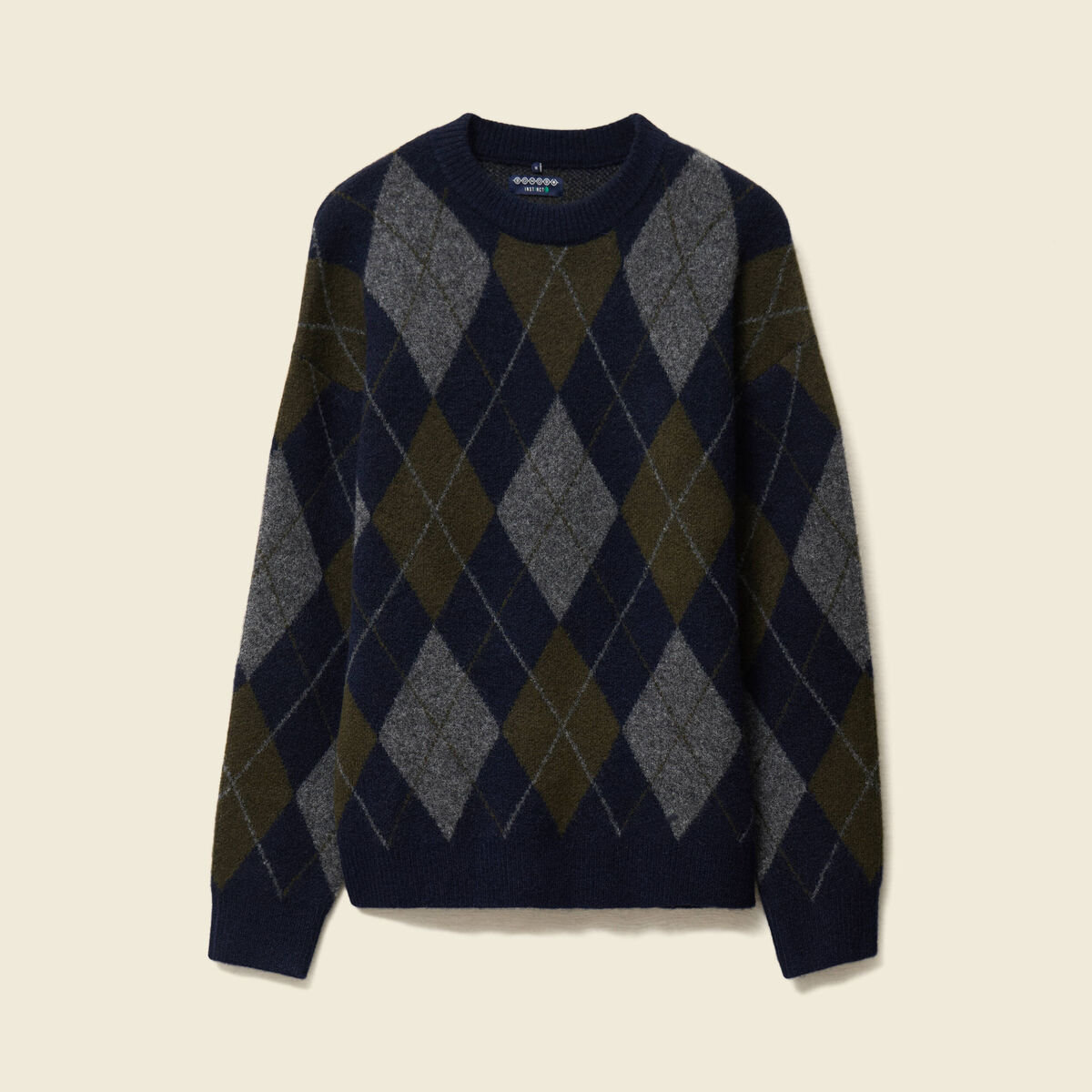 Pull col rond manches longues bleu marine homme