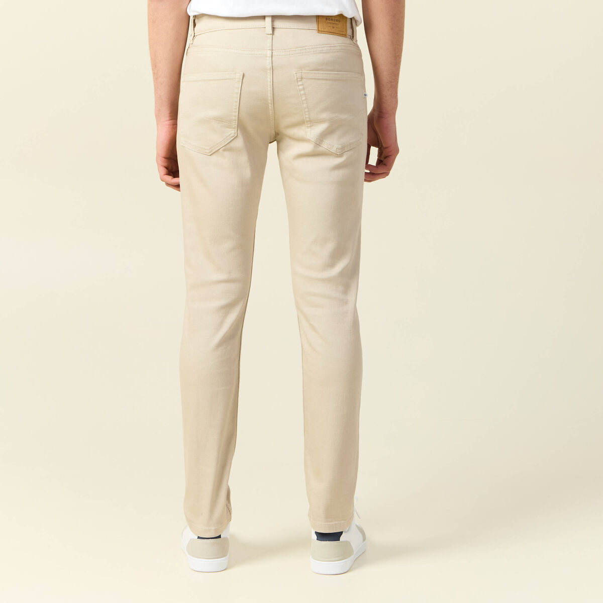 Jeans slim 5 poches denim beige homme