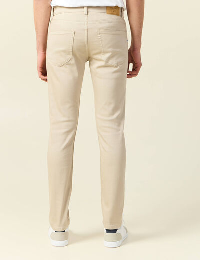 Jeans slim 5 poches denim beige homme