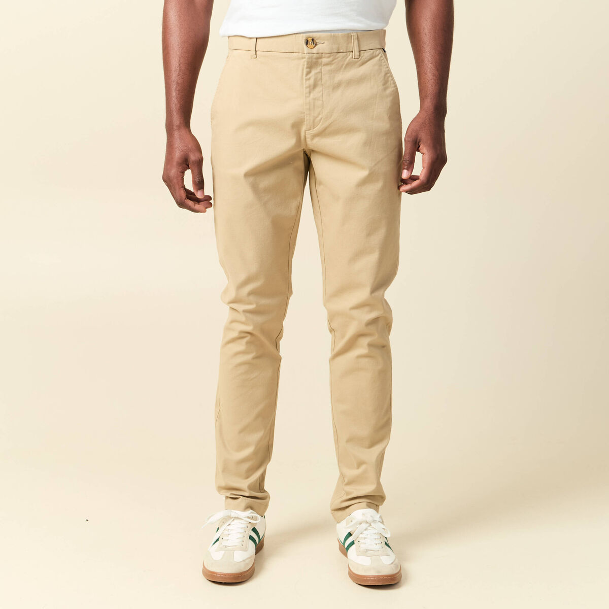 Pantalon chino longueur 32 taupe homme