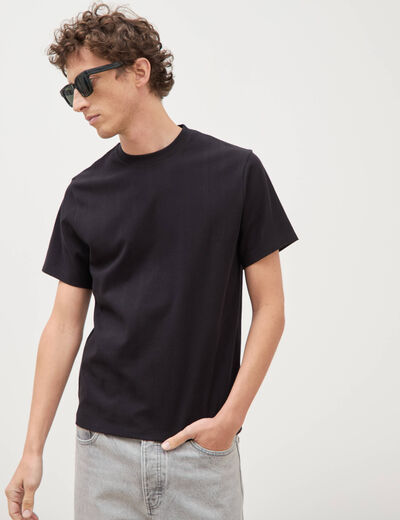 T-shirt en coton manches courtes noir homme