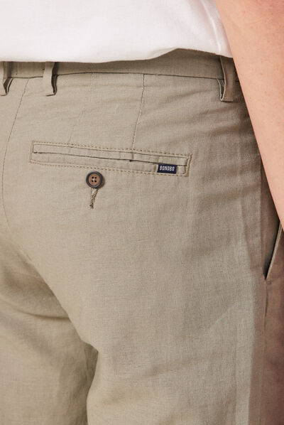 Pantalon slim éco-responsable vert kaki homme