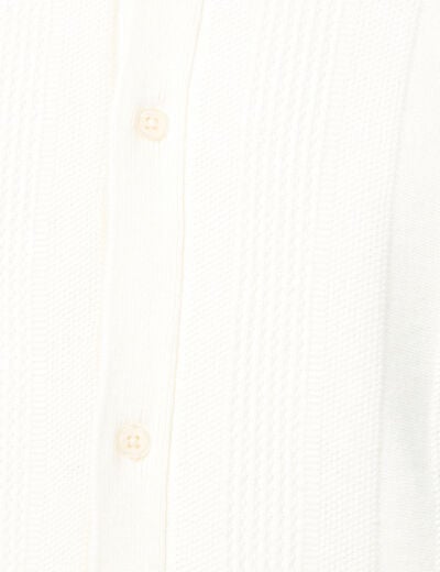Chemise manches courtes tricot ecru homme