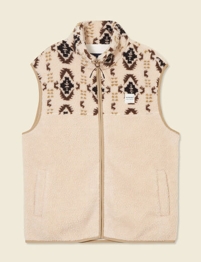 Gilet sans manches zippé ecru homme