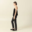 Jeans slim taille standard 7/8&egrave;me denim noir femme