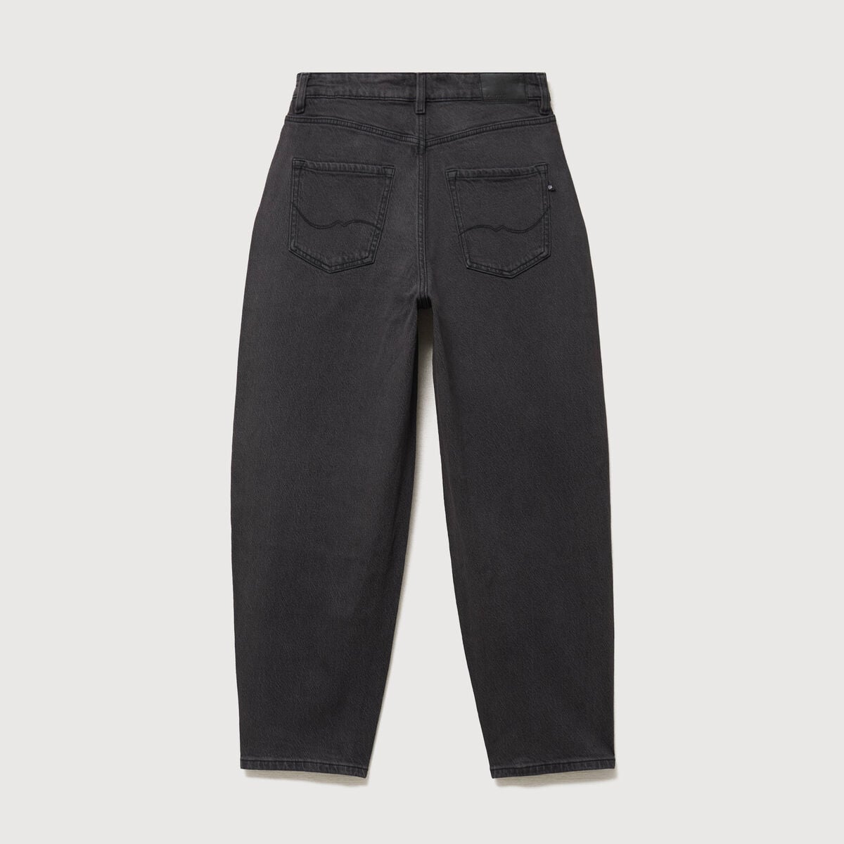 Jeans barrel taille haute 7/8&egrave;me denim gris femme