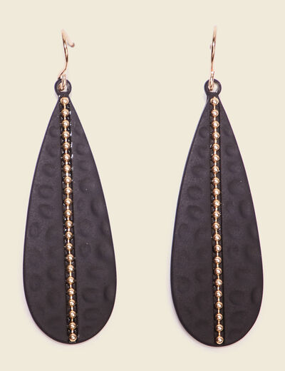 Boucles d'oreilles pendantes noir femme