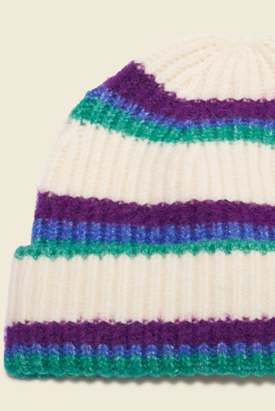 Bonnet tricoté ecru femme