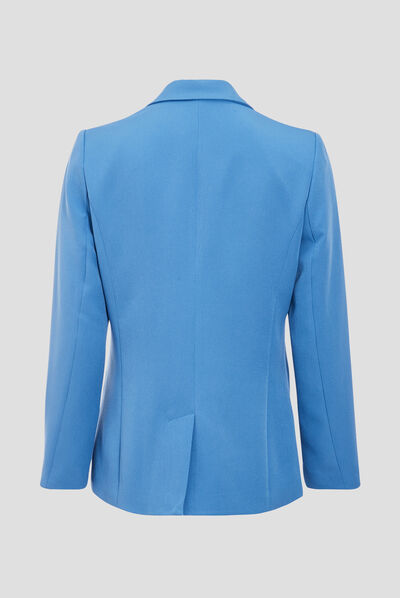 Veste esprit tailleur droite bleu femme