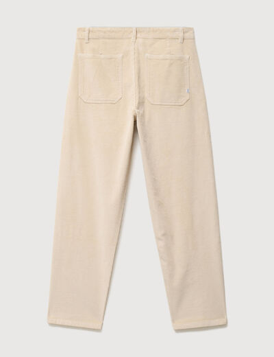 Pantalon droit en velours longueur 32 sable homme