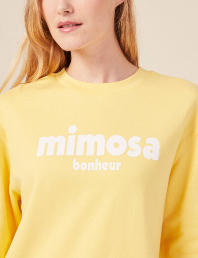 Sweat éco-responsable jaune fluo femme
