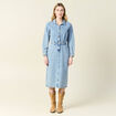 Robe midi droite en jean denim used femme