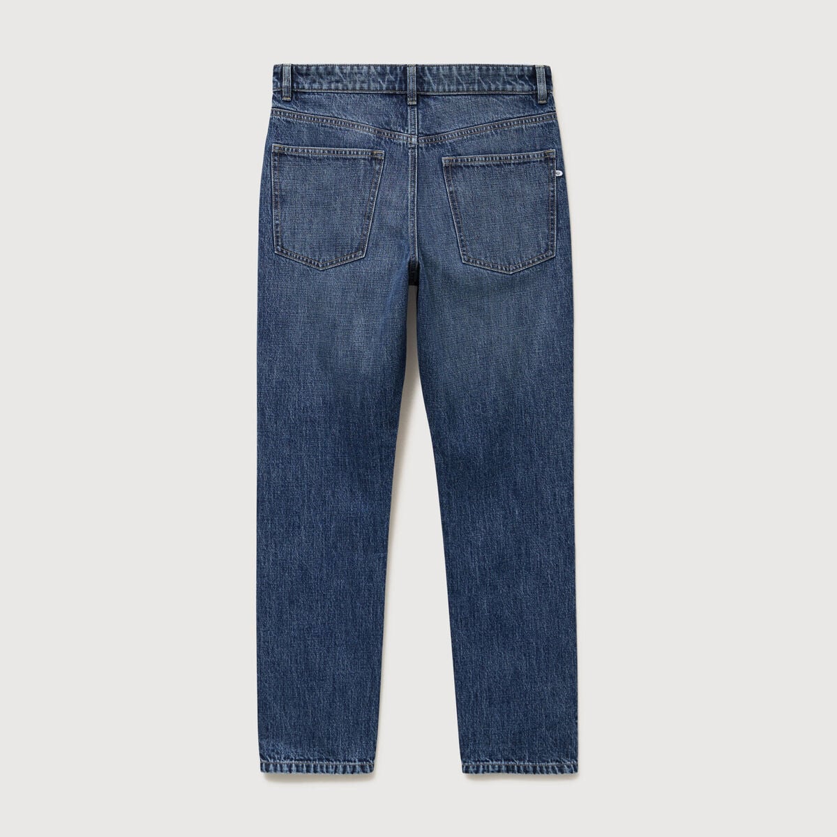 Jeans straight en coton longueur 32 denim stone homme