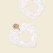Boucles d'oreilles pendantes ecru femme