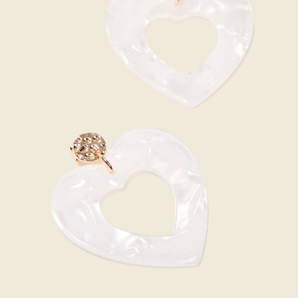 Boucles d'oreilles pendantes ecru femme