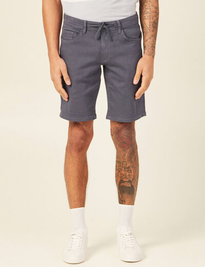 Bermuda éco-responsable bleu gris homme