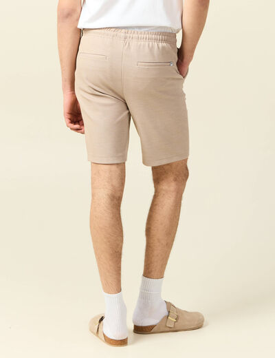 Short droit avec cordon beige homme