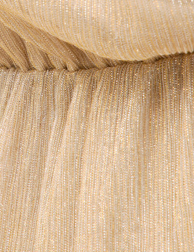Robe manches longues doubl&eacute;e beige femme