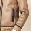 Blouson suédine zippé marron foncé homme