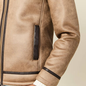 blouson suedine zippe marron fonce homme Blouson suédine zippé marron foncé homme