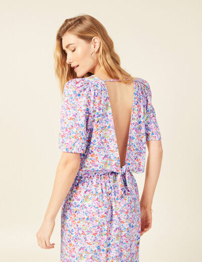 Blouse manches courtes rose femme