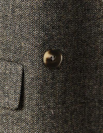 Blazer col tailleur manches longues gris fonc&eacute; femme