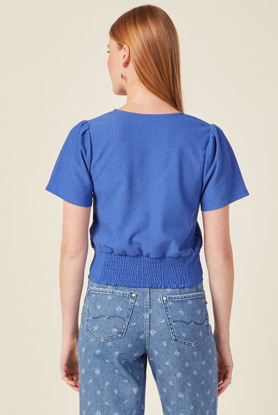T--shirt manches courtes bleu electrique femme