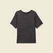 T-shirt manches courtes brillant noir femme