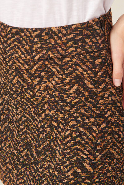 Jupe moulante camel femme