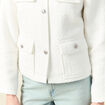 Veste tweed manches longues doublée ecru femme