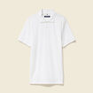 Polo cintr&eacute; en coton manches courtes blanc homme