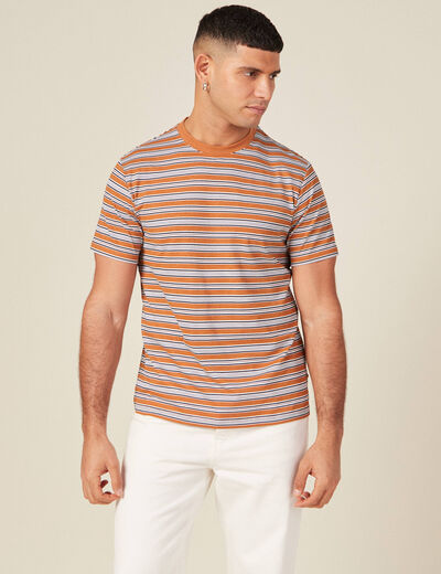 T-shirt manches courtes marron clair homme