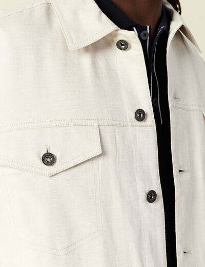 Veste boutonnée sable homme