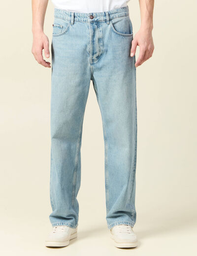 Jeans large 5 poches denim dirty homme
