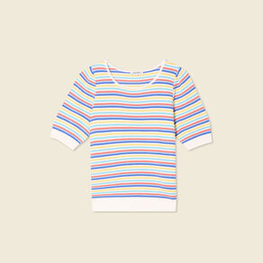 Pull manches courtes vert clair femme