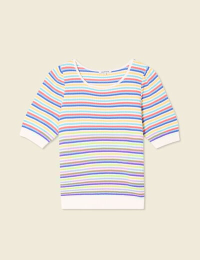 Pull manches courtes vert clair femme